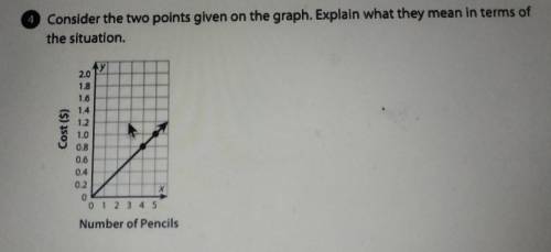 (I WILL GIVE BRAINLESS) 4 Consider the two points given on the graph. Explain what they mean in ter