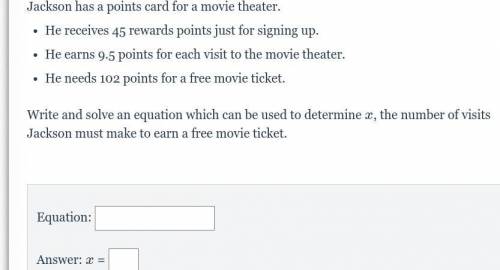 Jackson has a points card for a movie theater.

He receives 45 rewards points just for signing up.