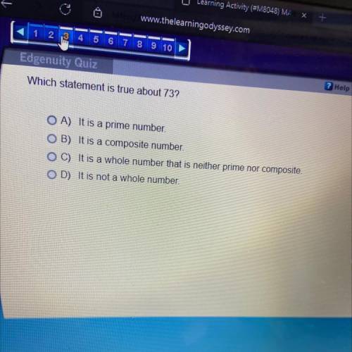 Which statement is true about 737

O A) It is a prime number
OB) It is a composite number,
OC) It