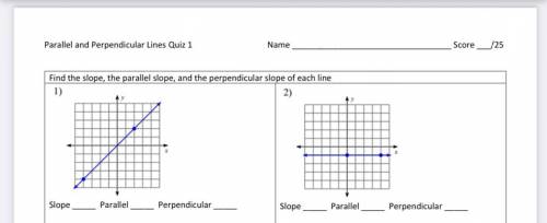 Find the slope parallel slope and perpendicular slope