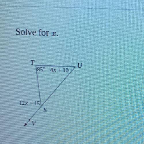 Solve for a
T
U
4x 10
12x + 151
S