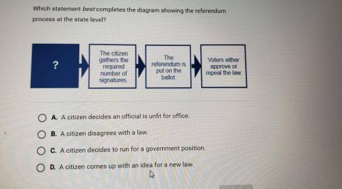 Which statement best completes the diagram showing the referendum process at the state level? ? The