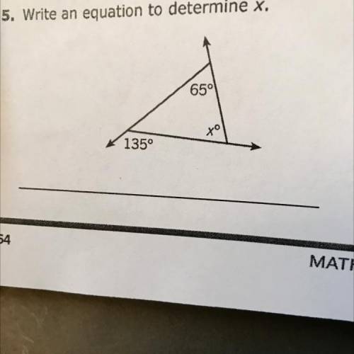 Write an equation to determine x.