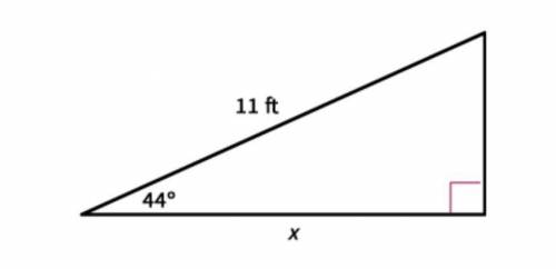Find the value of x. Round the length to the nearest tenth.

7.6 ft
10.6 ft
15.3 ft
7.9 ft