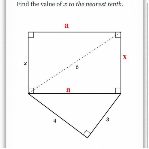 Please help quick! Find the value of x to the nearest tenth.
