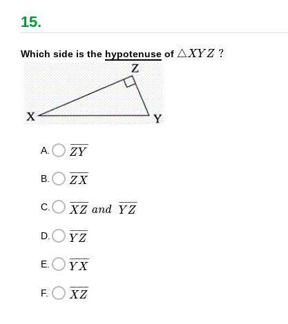 Which side is the hypotenuse of XYZ