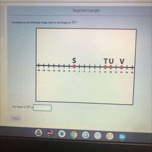 According to the following image, what is the length of ST?