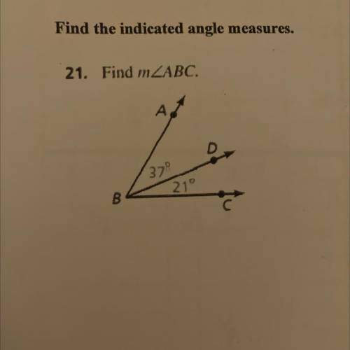 Find the indicated angle measures.
Find m∠ABC