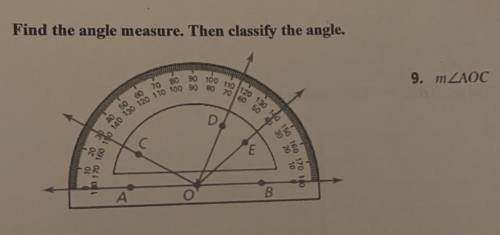 Find the angle measure. Then classify the angle. Show your work.