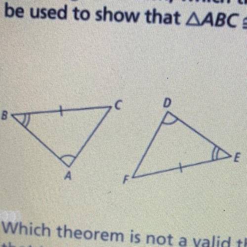 In the figure shown which theorem can be used to show that ABC is congruent to DEF