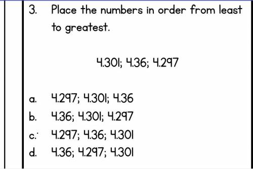 Place the numbers in order from least to greatest.
