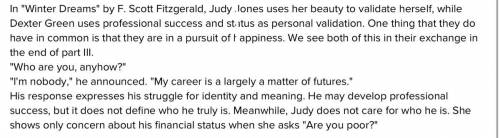 Describe and analyze the character of Judy Jones and compare her character with that of Dexter green