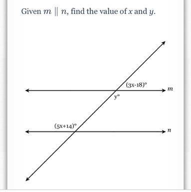 Given m and n find the value of X AND Y
