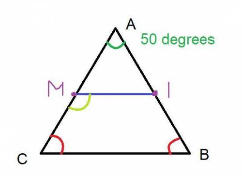 Triangle abc is an isosceles triangle in which angle b = angle c and l and m are points on ab and ac