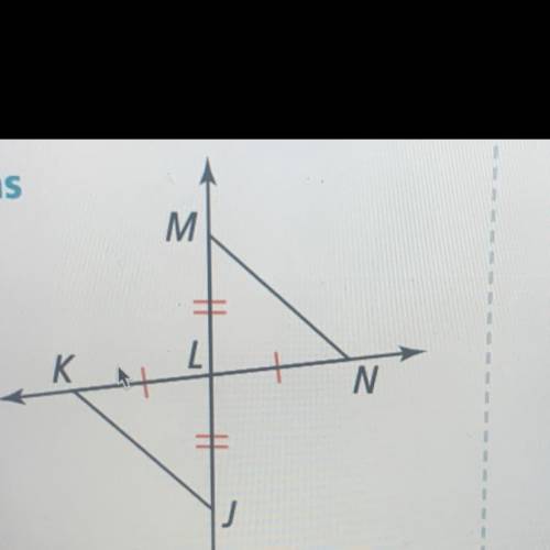 Is triangle JKL congruent to
Triangle MNL?