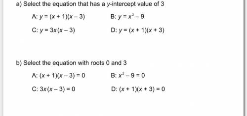 Select the equation that has a y-interception value of 3.

The answers can only be clicked once so