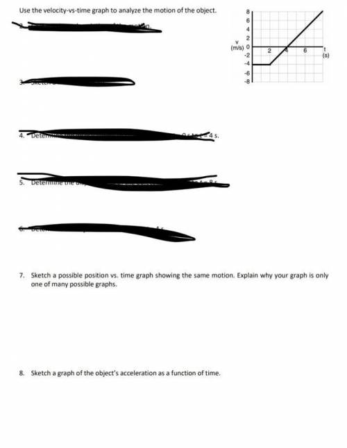 Sketch a possible position vs. time graph and a graph of the object’s acceleration as a function of