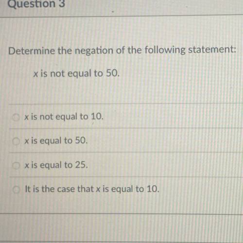 Determine the negation of the following statement