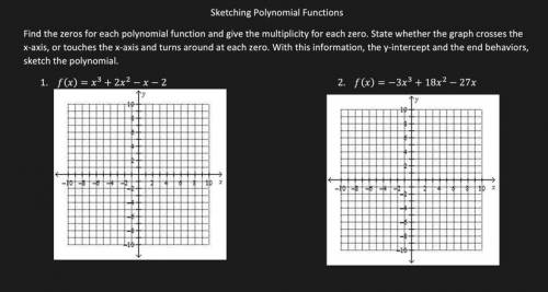 Find the zeros for each polynomial function and give the multiplicity for each zero. State whether