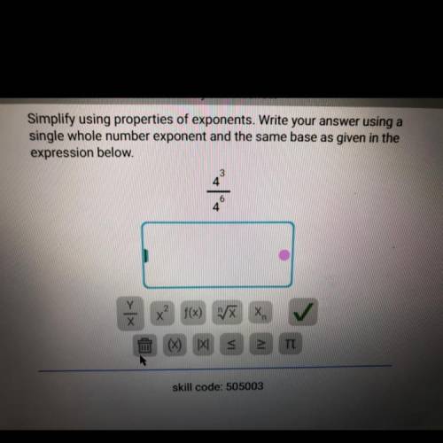 Simplity using properties of exponents. Write your answer using a

single whole number exponent an