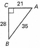 Referring to the Fig. in Question #47, find the cosine of
∠A. Give answer in simplest form.