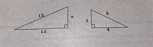 Find the missing length in the similar triangles.