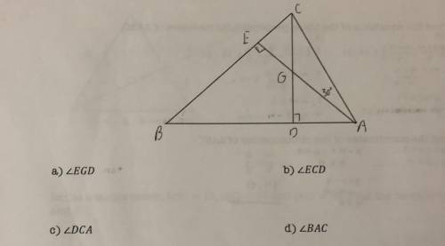 In the diagram, |BE| = |EA| and ∠EAC = 30°. Find the following angles.