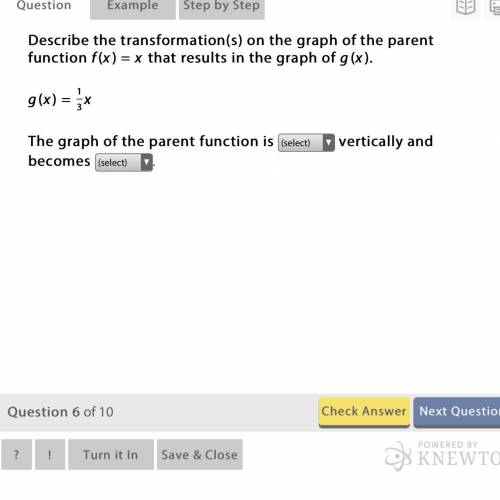 Describe the transformation(s) on the graph of the parent function f(x) = x that results in the gra