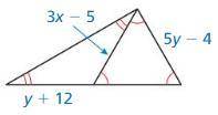 HELPP!! find the values of x and y