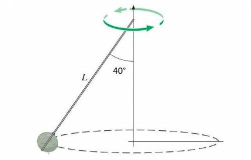 A conical pendulum consists of a 0.350-kg ball suspended from a 1-meter-long string, moving in a ci