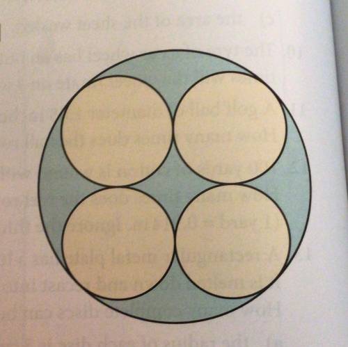 The large circle has a radius of 10 cm. Find the radius of the

largest circle which will fit in t