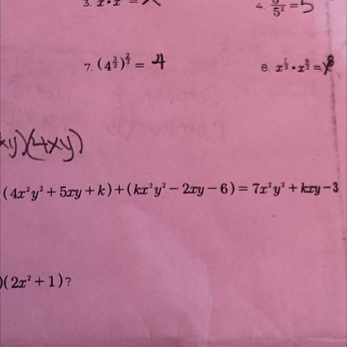 Okay cause I need help … What is the value of K that makes the equation true?