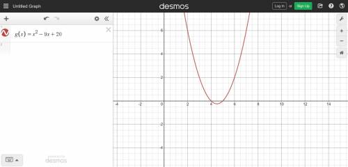 Determine the x-intercepts of the quadratic function g(x)=x2-9x+20