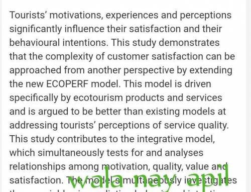 Explain the relationship of customer (tourist) satisfaction and travel motivation.