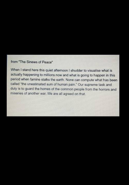 Read  The Sinews of Peace What rhetorical devices or strategies does Churchill use to make an emo