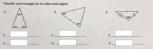 Classify each triangle by its sides and angles.