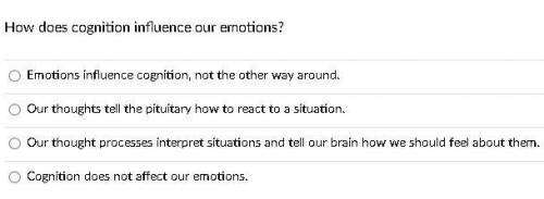How does cognition influence our emotions?