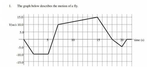 What is the distance traveled by the fly in this time interval 0-15 second