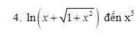 Write Maclaurin's formula for the number of functions come x^5