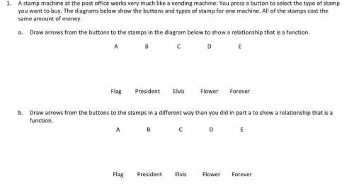 Draw arrows from the buttons to the stamps in the diagram below to show a relationship that is a fu
