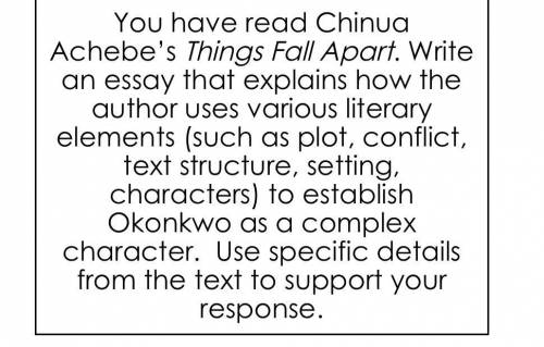CAN SOMEONE HELP ME WITH WRITING THAT OKONKWO IS A COMPLEX CHARACTER

pls pls write below!
(Look a