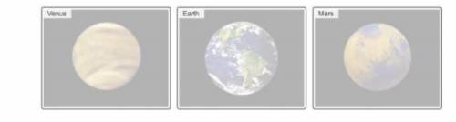 Listed following are characteristics of the atmospheres of Venus, Earth, and Mars. Match each atmos