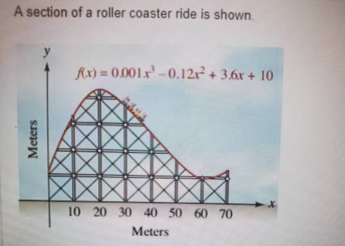 A section of a roller coaster ride is shown.

Part A: For what interval of the of the domain is th