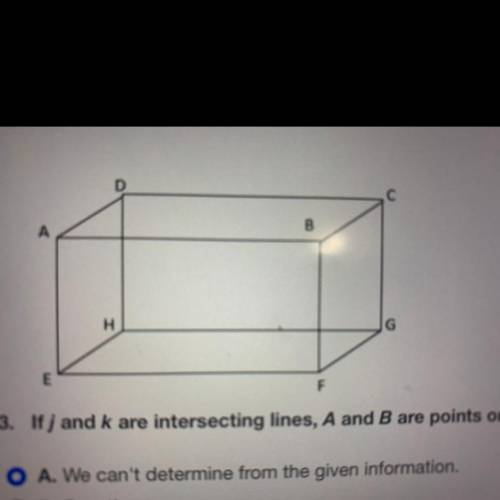 If j and k are intersecting lines, A and B are points on j, and C and D are points on k, how many p
