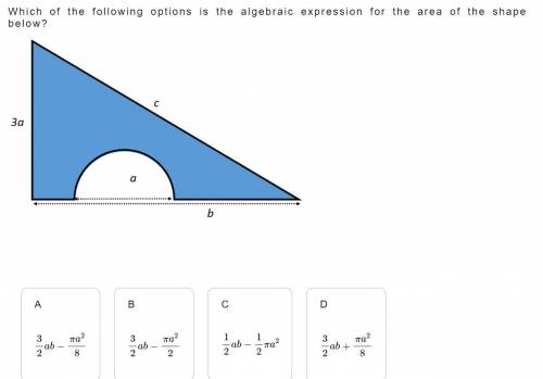 Which is the correct algebraic expression
please help image attached I'll give brainliest