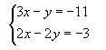 Tell whether the ordered pair (−5, −4) is a solution of the system