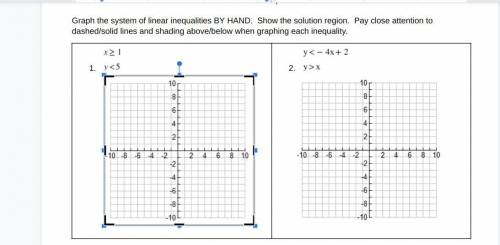 for  crown Hi can i have someone Graph the system of linear inequalities BY HAND. you will g