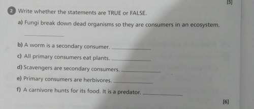 Which are true or false?