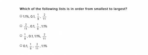 Which of the following lists is in order from smallest to largest?