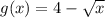g (x) = 4 -  \sqrt{x}